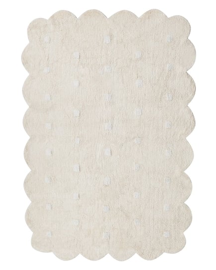 Dywan bawełniany 140 x 200 cm beżowy SAREKI Beliani
