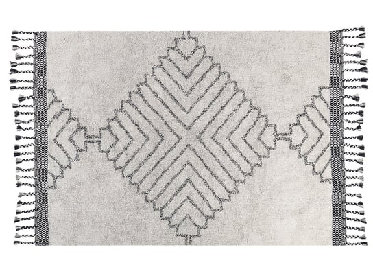 Dywan bawełniany 140 x 200 cm biało-czarny ERAY Beliani