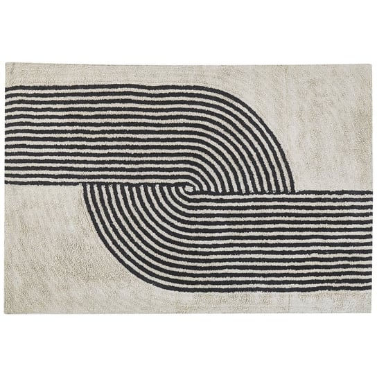 Dywan bawełniany 160 x 230 cm czarno-biały BARELI Beliani