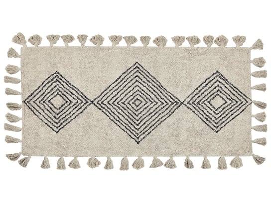 Dywan bawełniany 80 x 150 cm beżowy BULCUK Beliani