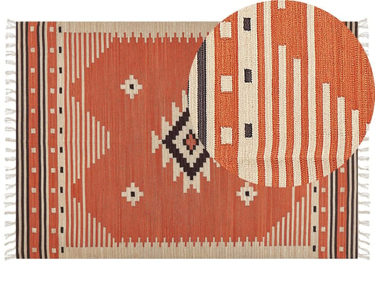 Dywan bawełniany kilim 160 x 230 cm pomarańczowy GAVAR Beliani