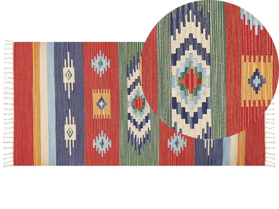 Dywan bawełniany kilim 80 x 150 cm wielokolorowy KAMARIS Beliani