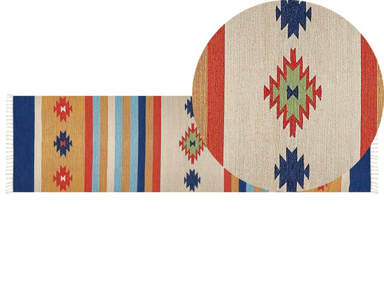 Dywan bawełniany kilim 80 x 300 cm wielokolorowy TARONIK Beliani