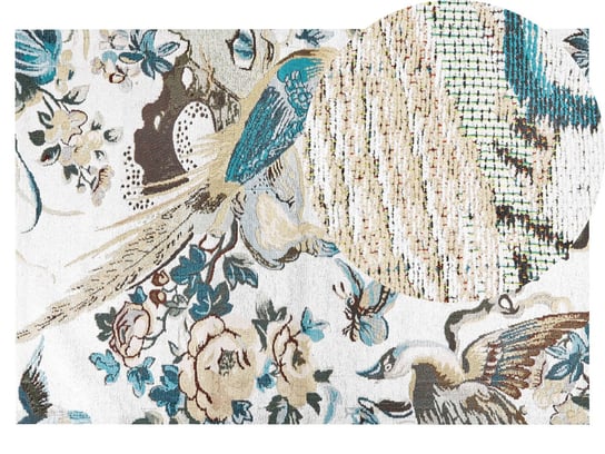 Dywan bawełniany motyw ptaków 140 x 200 cm wielokolorowy ARIHA Beliani