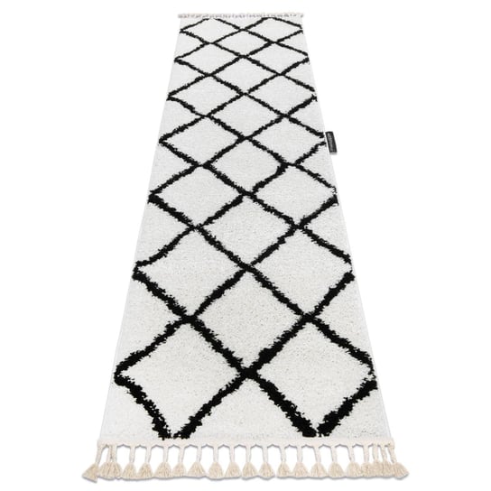 Dywan Berber Cross, biały, 60x200 cm Dywany Łuszczów