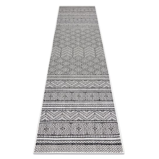 Dywan chodnik SZNURKOWY SIZAL SION Aztecki 22168 płaskie tkanie czarny / ecru, 60x300 cm Dywany Łuszczów
