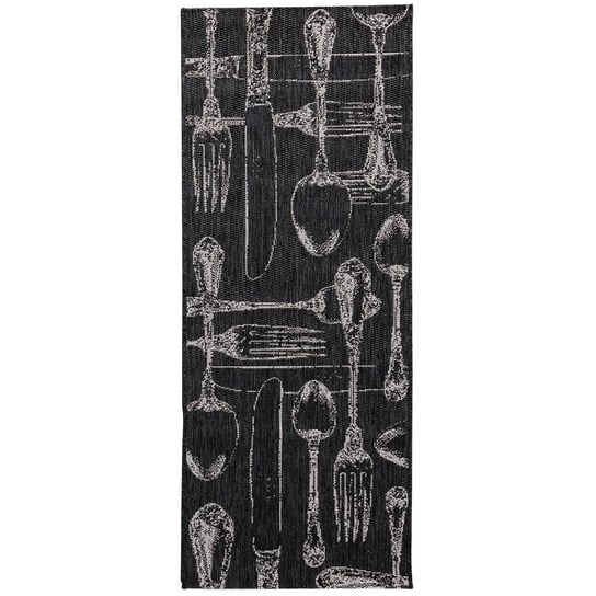 Dywan Cottage Cutlery czarno-beżowy, 60x180 cm Dekoria