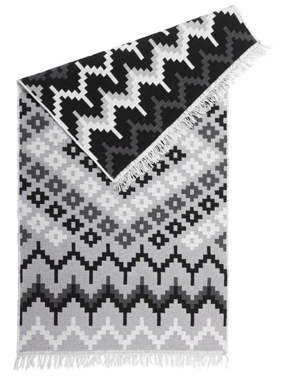 Dywan dekoracyjny boho tkany vintage 120x160 etno biały czarny MD