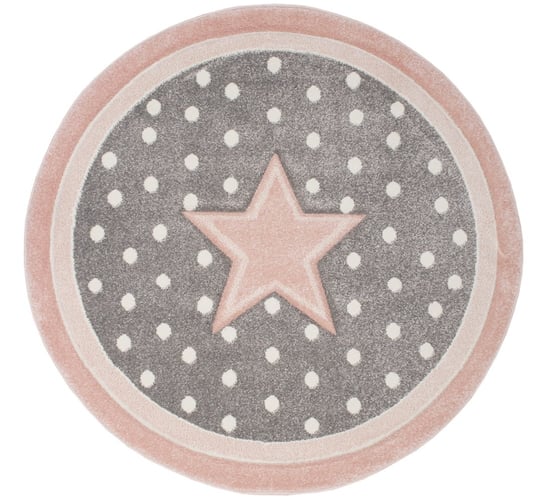 Dywan Diamond koło gwiazdki różowe, 120x120 cm Multidecor