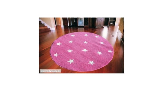 Dywan dla dzieci Starf, różowy, koło, Funky, 100x100 cm Agnella