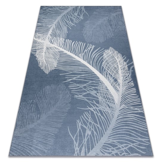 Dywan do prania ANDRE 1148 Pióra antypoślizgowy - niebieski, 120x170 cm Dywany Łuszczów