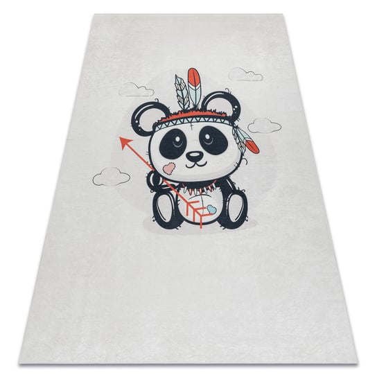 Dywan do prania BAMBINO 1129 Panda dla dzieci, antypoślizgowy - krem, 160x220 cm Dywany Łuszczów