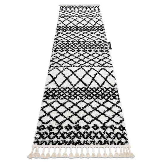 Dywan DYWANY ŁUSZCZÓW Berber Safi, biało-czarny, 70x200 cm Dywany Łuszczów