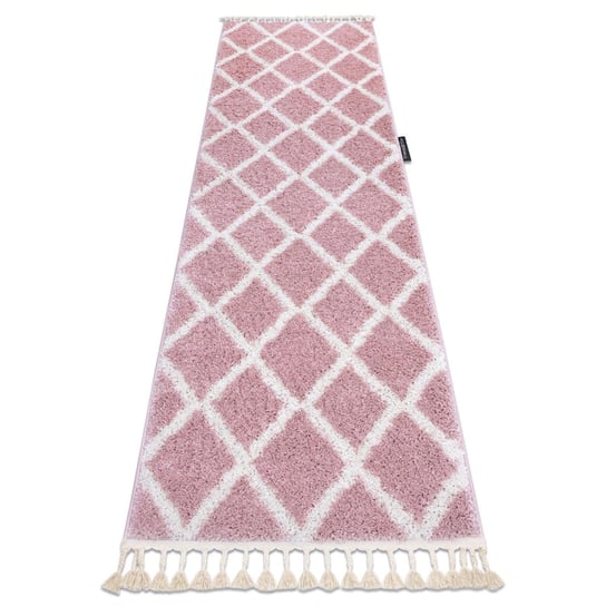 Dywan DYWANY ŁUSZCZÓW Berber Troik, różowo-biały, 70x300 cm Dywany Łuszczów