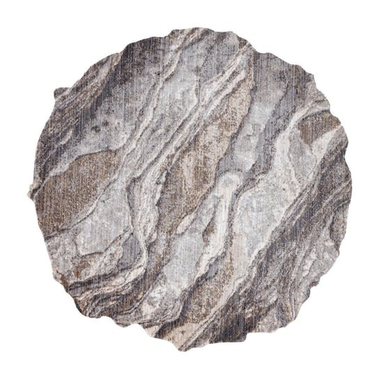 Dywan DYWANY ŁUSZCZÓW TINE 75313C Skała, kamień - nowoczesny, nieregularny kształt ciemny szary / jasny szary, 160x160 cm Dywany Łuszczów