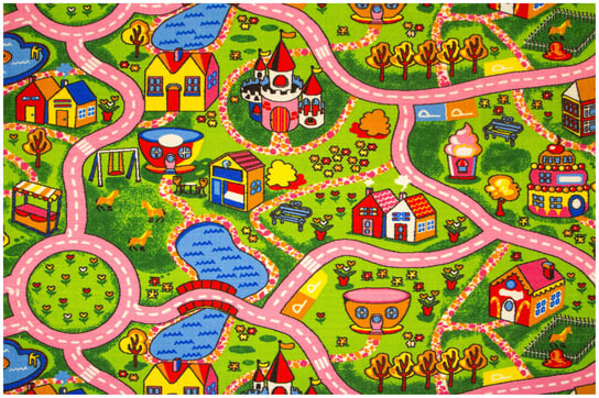 Dywan Dziecięcy Amazing Town Różowe Uliczki Droga Miasto-150x300 cm Inna marka