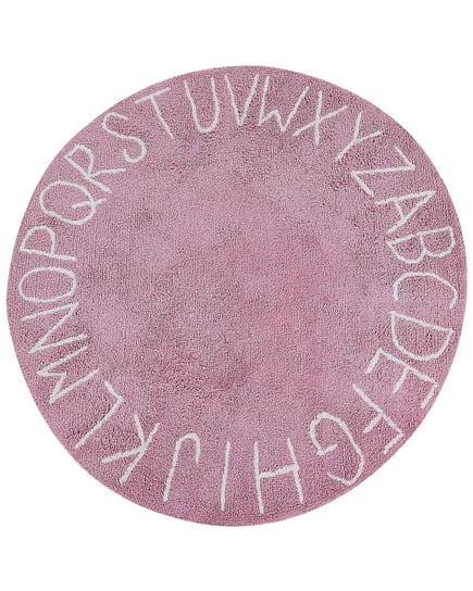 Dywan dziecięcy okrągły bawełniany ø 120 cm różowy VURGUN Beliani