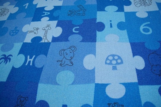 Dywan dziecięcy PUZZLE niebieski, 100x100 cm Dywany Łuszczów