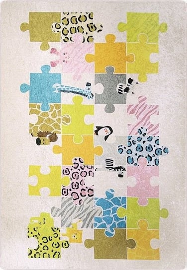 Dywan dziecięcy Puzzle w kolorze beżowym, wymiary: 80x150 MANI TEXTILE