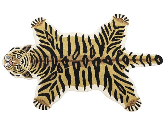 Dywan dziecięcy wełniany tygrys 100 x 160 cm beżowy SHERE Beliani