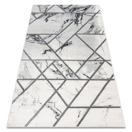 Dywan EMERALD ekskluzywny 0085 glamour, stylowy marmur, geometryczny biały / srebrny , 280x370 cm Dywany Łuszczów