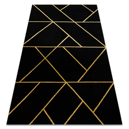 Dywan EMERALD ekskluzywny 1012 glamour, stylowy geometryczny czarny / złoty, 80x150 cm Dywany Łuszczów