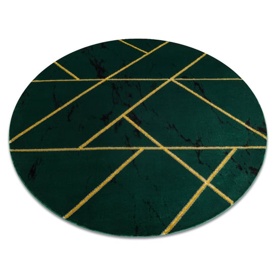 Dywan EMERALD ekskluzywny 1012 koło - glamour, stylowy marmur, geometryczny butelkowa zieleń / złoty, koło 160 cm Dywany Łuszczów