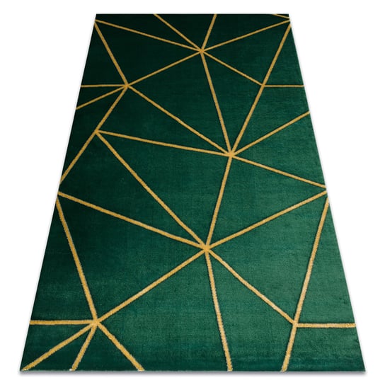 Dywan EMERALD ekskluzywny 1013 glamour, stylowy geometryczny butelkowa zieleń / złoty, 120x170 cm Dywany Łuszczów