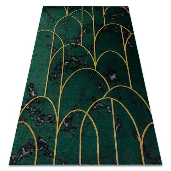 Dywan EMERALD ekskluzywny 1016 glamour, stylowy art deco, marmur butelkowa zieleń / złoty, 160x220 cm Dywany Łuszczów