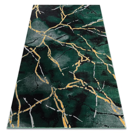 Dywan EMERALD ekskluzywny 1018 glamour, stylowy marmur butelkowa zieleń / złoty, 80x150 cm Dywany Łuszczów