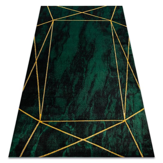 Dywan EMERALD ekskluzywny 1022 glamour, stylowy geometryczny, marmur butelkowa zieleń / złoty, 160x220 cm Dywany Łuszczów