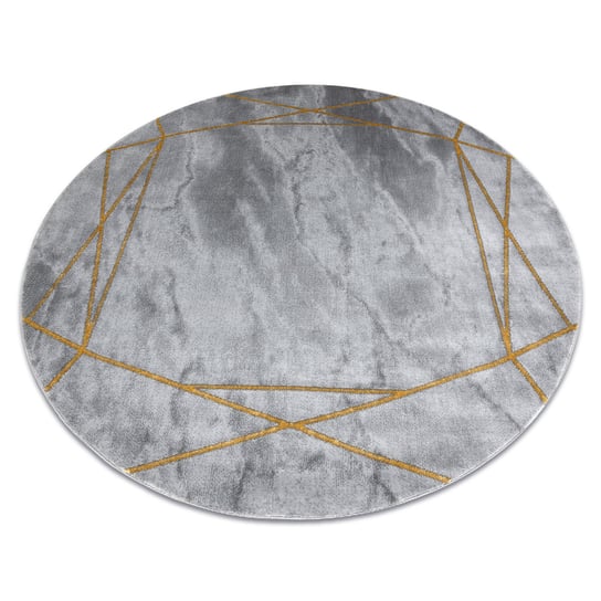 Dywan EMERALD ekskluzywny 1022 koło - glamour, stylowy marmur, geometryczny szary / złoty, koło 120 cm Dywany Łuszczów