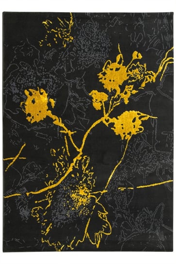 Dywan FESTIVAL 2743A yellow/black Czarny Złoty Kwiaty-140x190 cm Inna marka