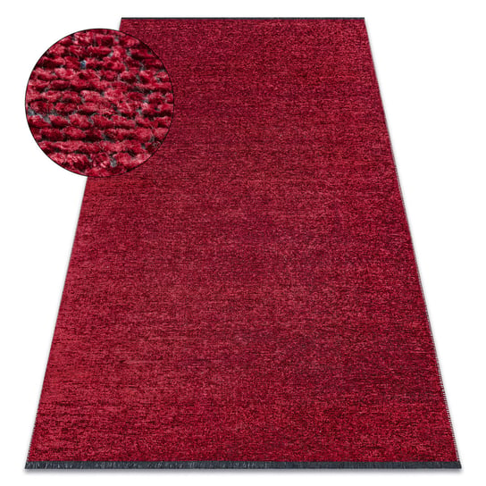 Dywan FLORENCE 24021 Jednolity, glamour, płasko tkany, frędzle - czerwony, 78x150 cm Dywany Łuszczów