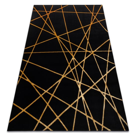 Dywan GLOSS nowoczesny  406C 86 stylowy, glamour, art deco, geometryczny czarny / złoty, 160x220 cm Dywany Łuszczów