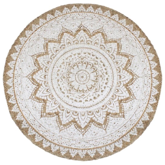 Dywan jutowy Mandala, 180 cm, brązowo-biały Zakito Europe