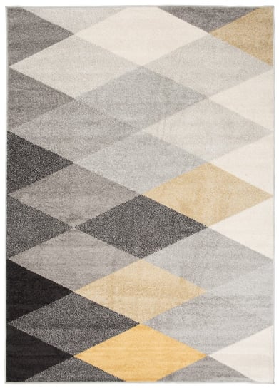 Dywan komfort C939B GRAY/YELLOW LAZUR szary żółty czarny trójkąty (1.20*1.70) CARPETPOL