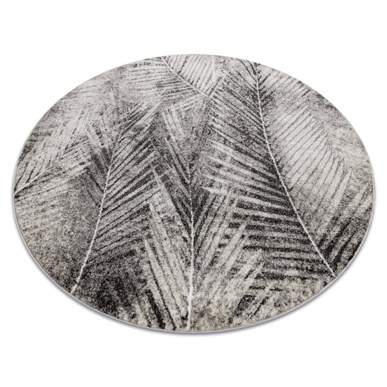 Dywan MATEO 8035/944 koło Nowoczesny liście palmy - strukturalny szary / beż , koło 160 cm Dywany Łuszczów