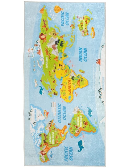Dywan miękki, dziecięcy, edukacyjna mapa, 80x150 cm MD