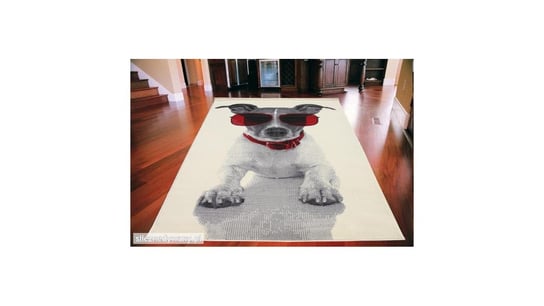 Dywan młodzieżowy, Doggy Dog, city, kremowo-czerwony, 140x200 cm Belgia VAN