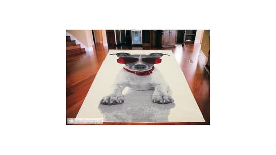 Dywan młodzieżowy, Doggy Dog, city, kremowo-czerwony, 160x225 cm Belgia VAN