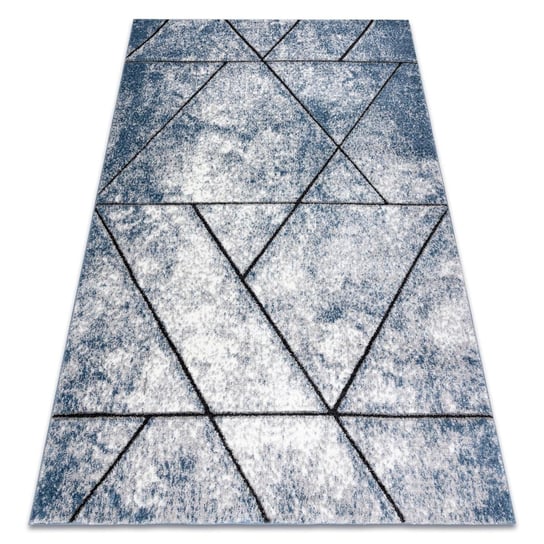 Dywan nowoczesny COZY 8872 Wall, geometryczny, trójkąty - Strukturalny, dwa poziomy runa niebieski, 160x220 cm Dywany Łuszczów