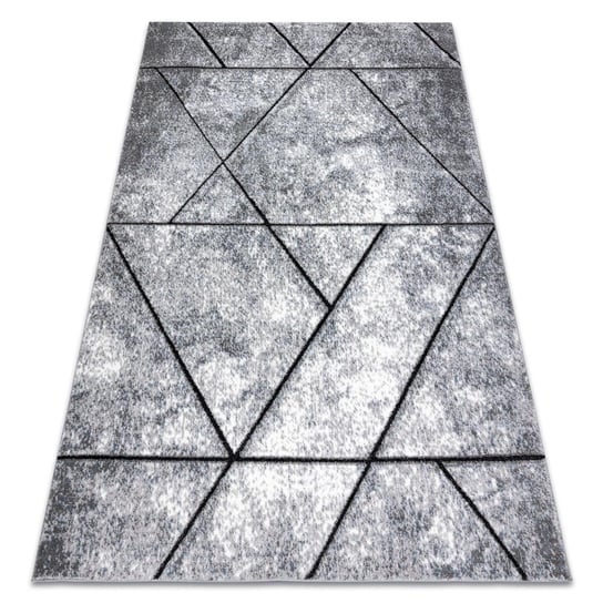 Dywan nowoczesny COZY 8872 Wall, geometryczny, trójkąty - Strukturalny, dwa poziomy runa szary / niebieski, 160x220 cm Dywany Łuszczów