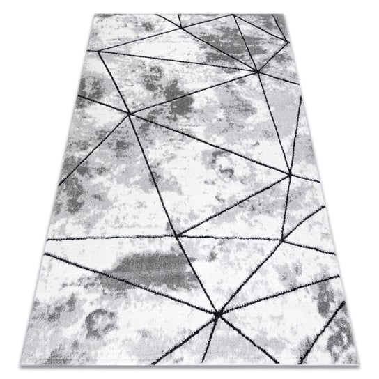 Dywan nowoczesny COZY Polygons, geometryczny, trójkąty, strukturalny, dwa poziomy runa szary, 200x290 cm Dywany Łuszczów