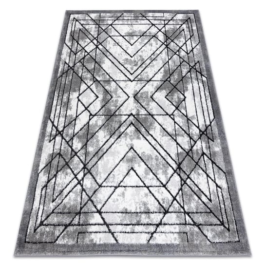 Dywan nowoczesny COZY Tico, geometryczny, strukturalny, dwa poziomy runa szary, 80x150 cm Dywany Łuszczów