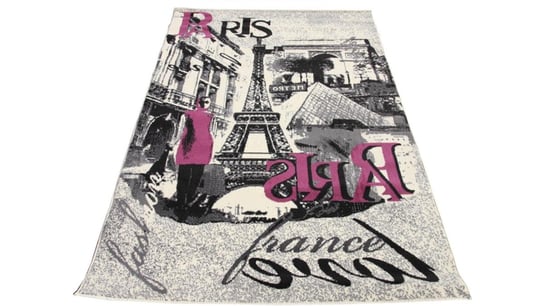 Dywan nowoczesny do salonu PARIS VIEW Kremowo Różowy CITY 140x200 cm Belgia VAN