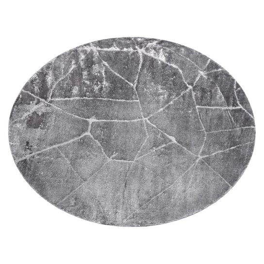 Dywan nowoczesny MEFE Koło 2783 Marmur - Strukturalny, dwa poziomy runa ciemnoszary, koło 100 cm Dywany Łuszczów