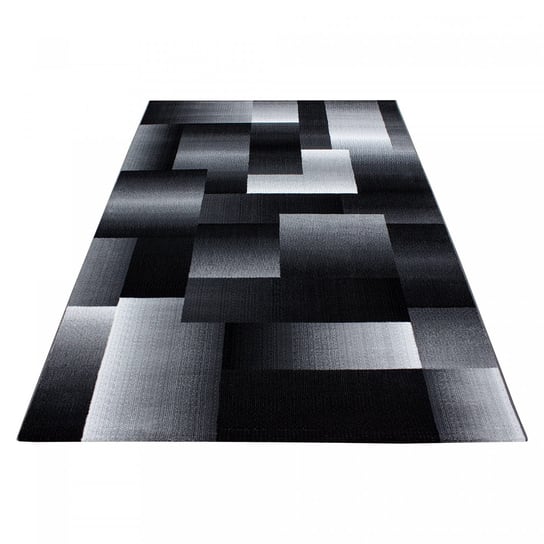 Dywan nowoczesny Miami Kwadraty szaro-czarne 160 cm x 230 cm Oaza Dywany
