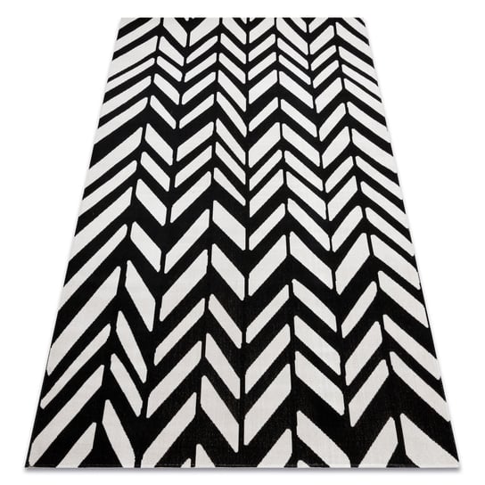 Dywan nowoczesny MUNDO E0571 jodełka, chevron outdoor beż / czarny, 120x170 cm Dywany Łuszczów