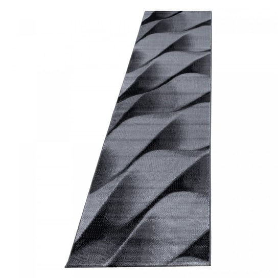 Dywan nowoczesny Parma fale czarny 80 cm x 300 cm Oaza Dywany